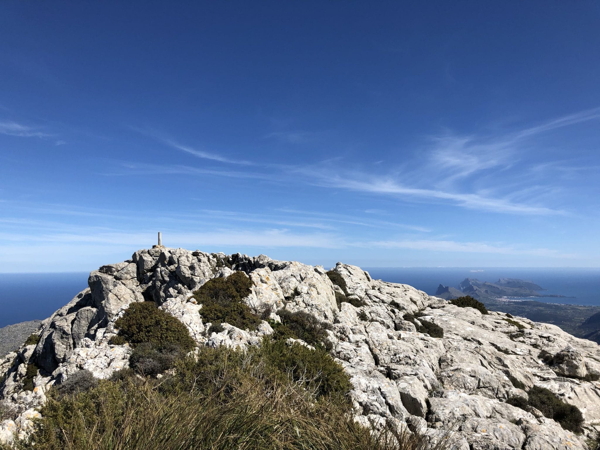 Gipfel des Tomirs auf Mallorca, mit fantatstischer Sicht